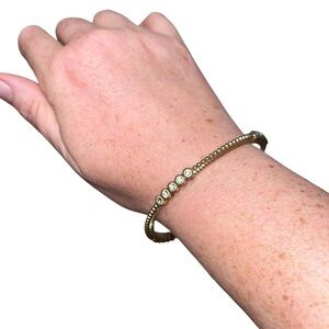 Vintage RJ Graziano Gold Tone Stacking Bangle Bracelet jewelry rhinestone jewels